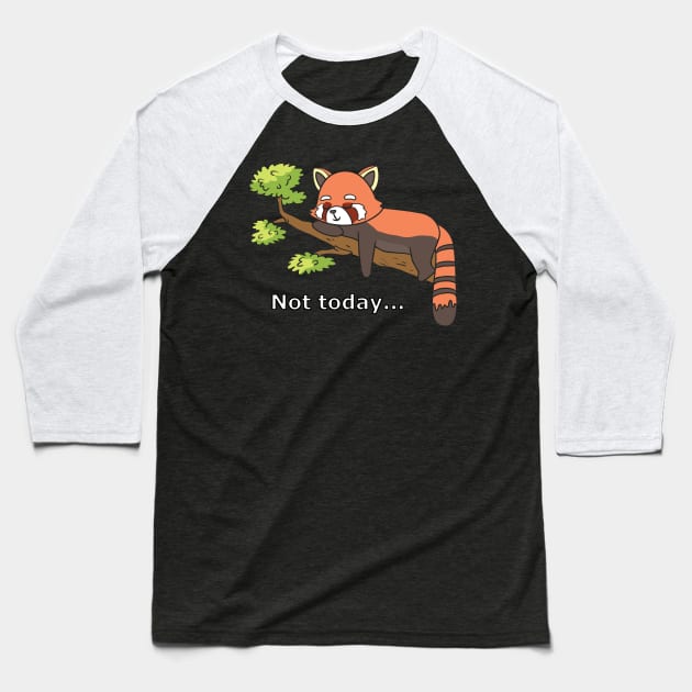 Red Panda sleeping Baseball T-Shirt by theanimaldude